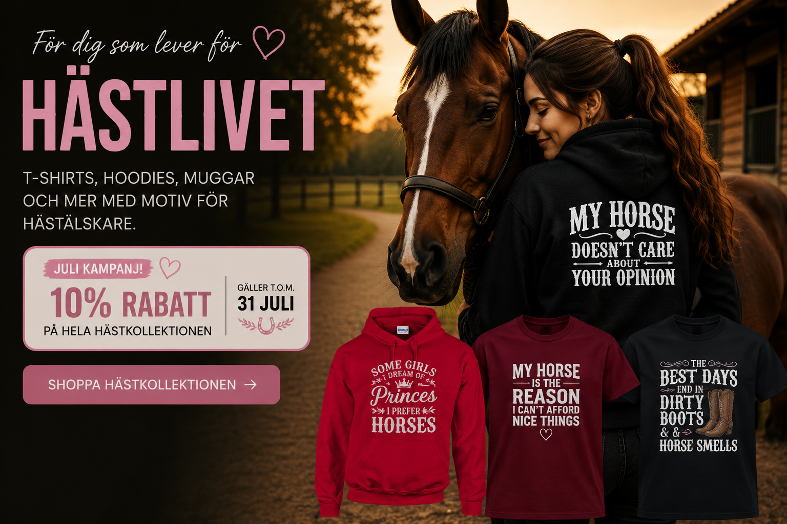 Hästlivet — kampanj 10% rabatt på hela hästkollektionen t.o.m. 31 juli